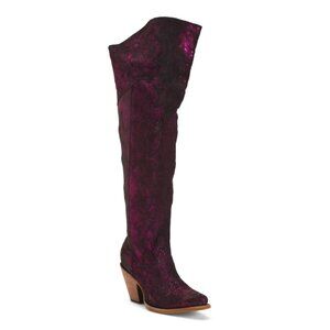 CORRAL BOOTS Mexico Suede Embroidery Scrunchable Pointed Toe Western Boots